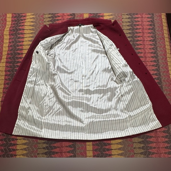 Brooks Brothers Women 4 Cranberry Wool /Cashmere Single Breasted Car Coat - Picture 7 of 14